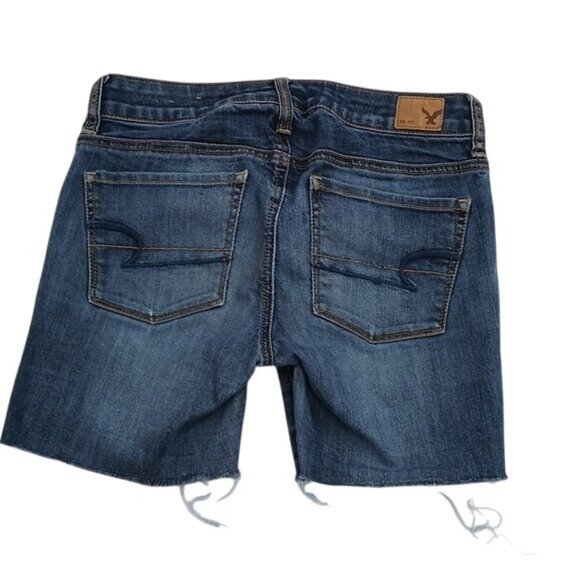 American Eagle Shorts Blue Denim Jean Bermuda Distressed Womens Size 4 - Picture 3 of 6